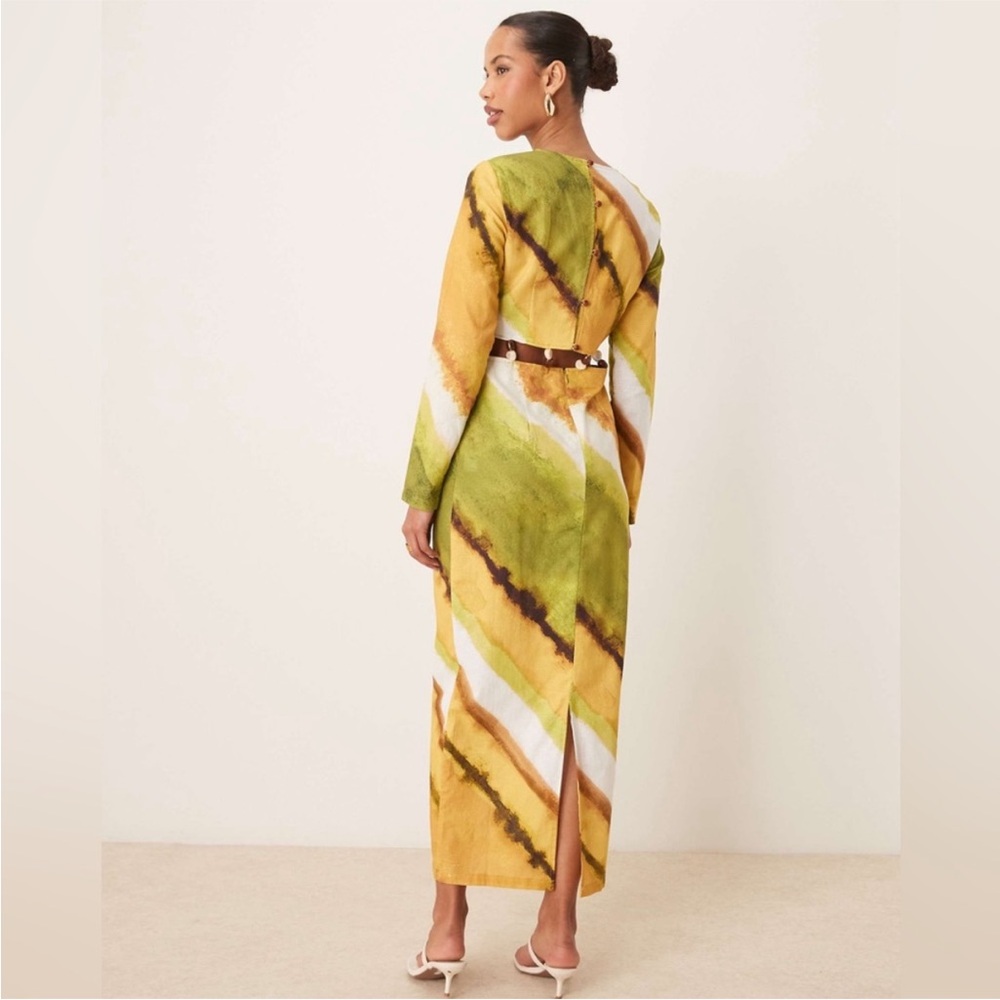 NWT Never Fully Dressed cut-out waist midaxi dress in green ombre Alba dress - Picture 6 of 13